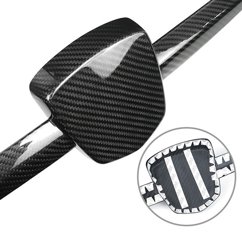 Bright Carbon Fiber Car Fron Badge Logo Panel Decor For Abarth 595 695 2012-2023