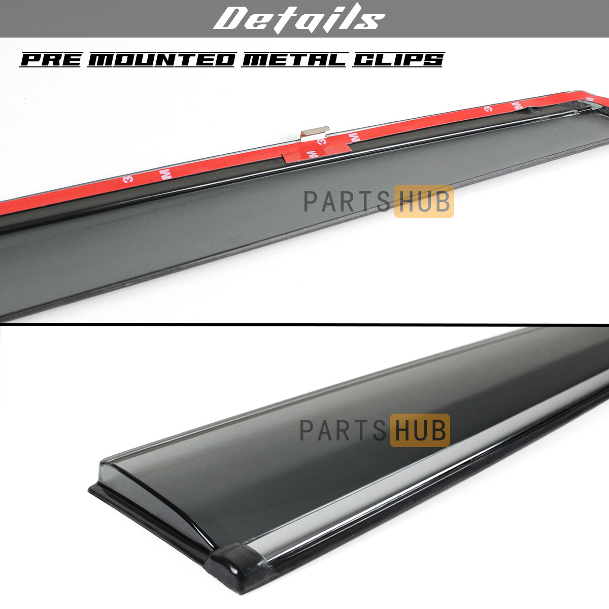 For 2019-2024 Toyota RAV4 Chrome Trim Smoke Tinted Window Visors Rain Guards