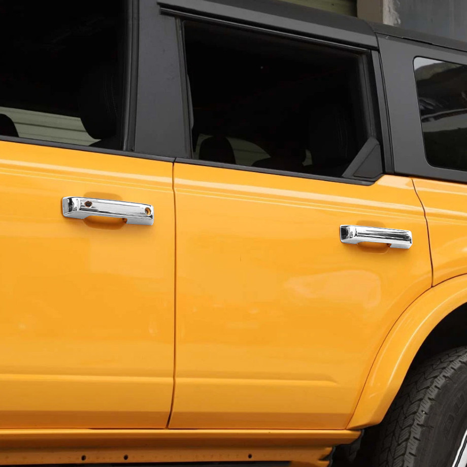 For Ford Bronco 2021-2026 ABS Chrome Exterior Side Door Handles Cover Trim 5PCS