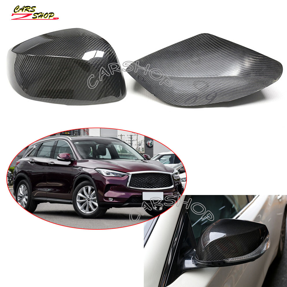 For INFINITI QX50 QX60 QX70 2018-2023 Carbon Fiber Side View Mirror Cover Caps