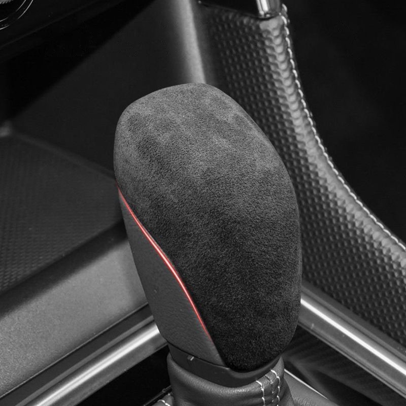 For Subaru Forester 2019-2024 Red Suede Gear Shift Knob Cover Trim Decoration