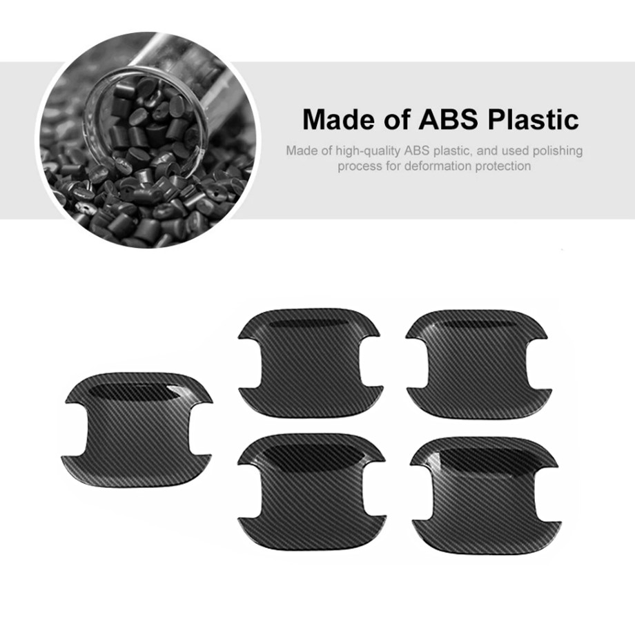 For Ford Bronco 2021-2026 Carbon Fiber Side Door Handle Bowl Cup Covers Trim 5P