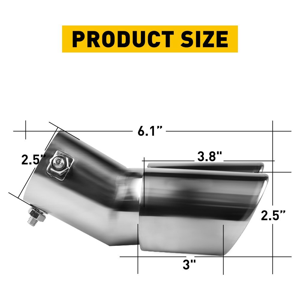 Dual Tail Pipe Tip Muffler Auto Accessories Replace Chrome Kit Car Rear Exhaust