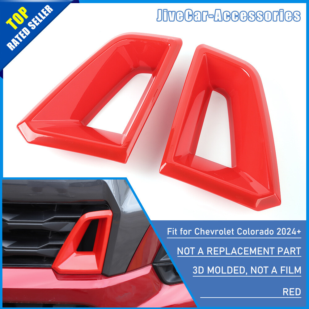 2xRed Front Bumper Trim Grille Side Cover for 2023-25 Chevy Colorado Accessories