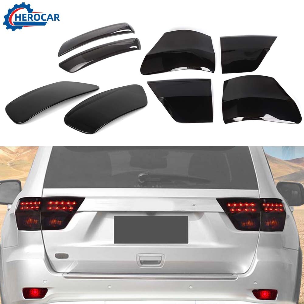 For 2011-2013 Jeep Grand Cherokee Smoked Taillight Rear Fog Turn Lamp Cover Trim