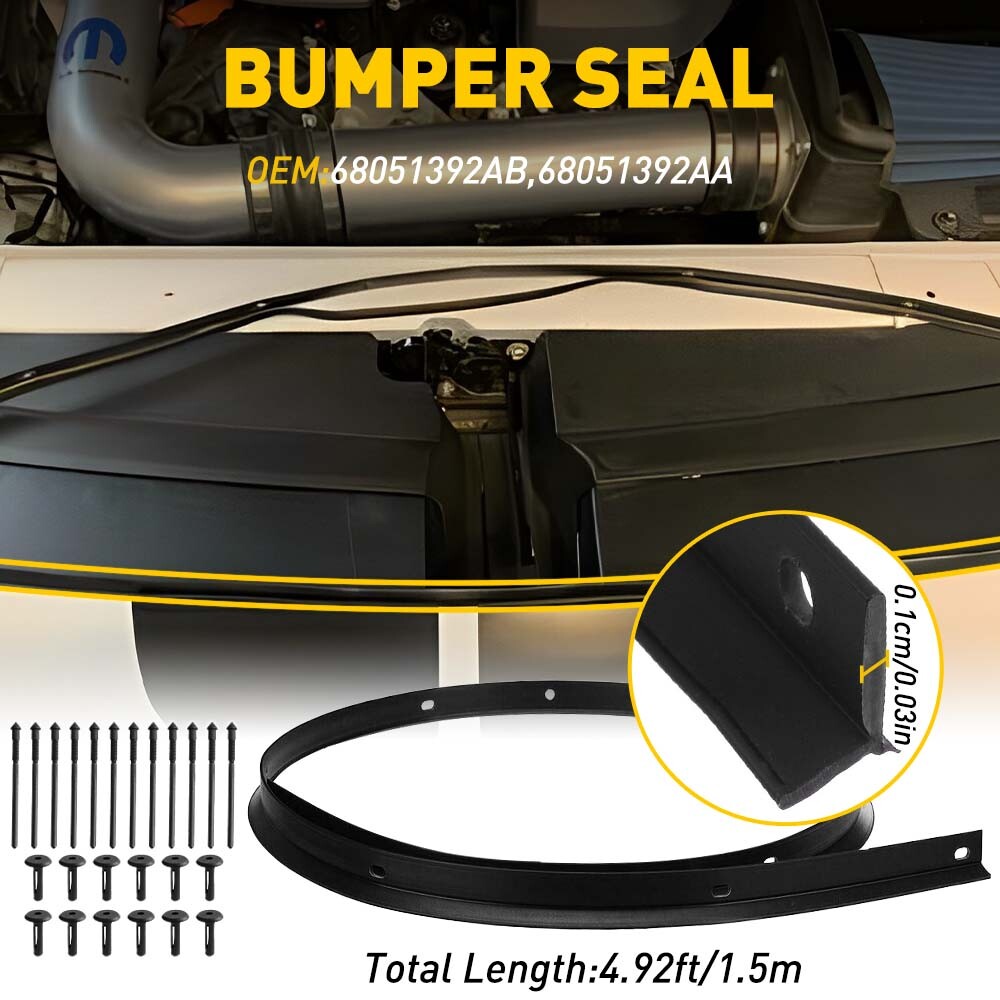 For 08-21 Dodge Challenger Hood to Nose Fascia Bumper Seal & Rivets 68051392AB