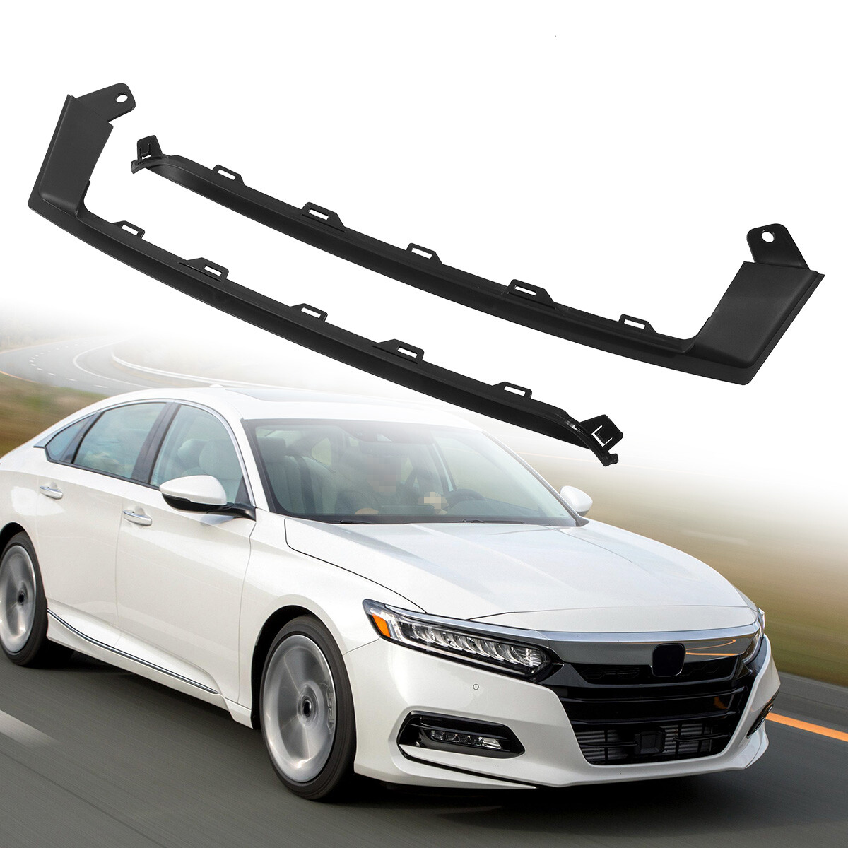 For 2018 2019 2020 Honda Accord Sedan Front Lower Bumper Trim Moulding Set