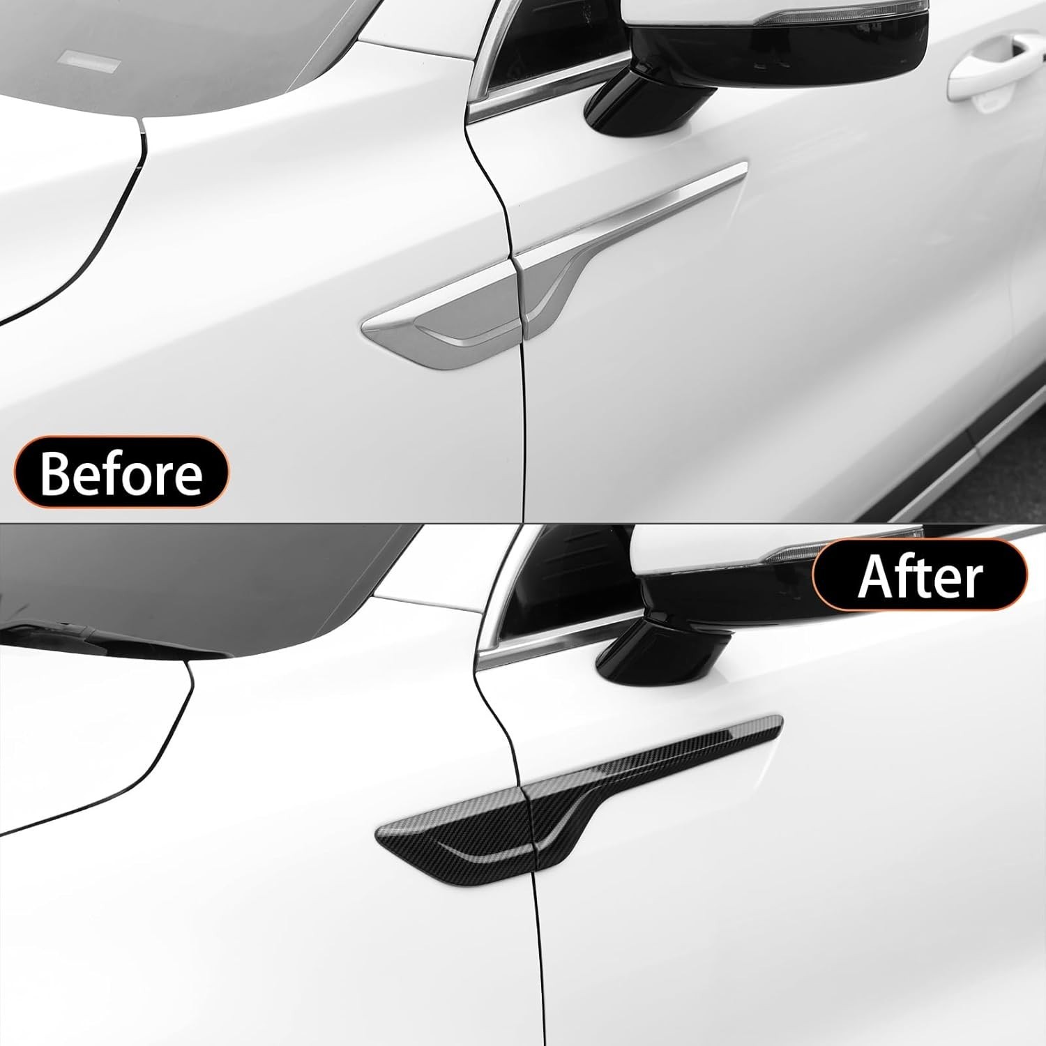Front Door Side Fender Trim for Kia Sorento 2021–2023, Carbon Fiber Style Body M