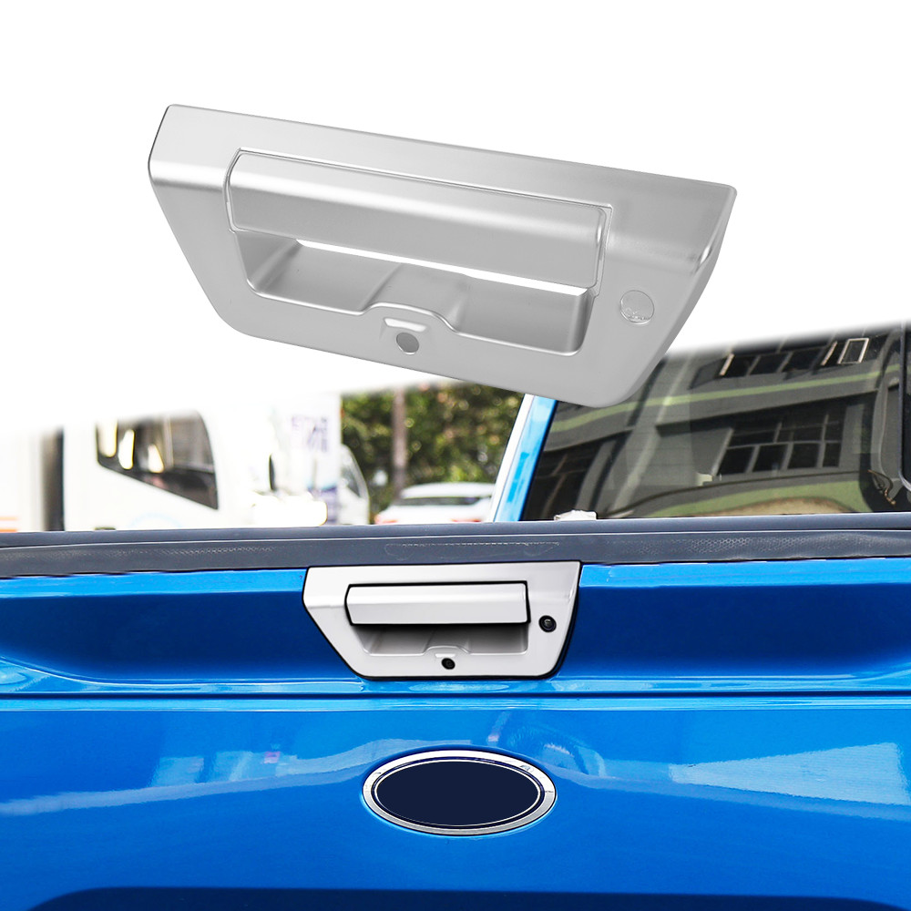 Silver Tailgate Door Handle Bowl Cover Trim Bezel for Ford F150 2015 2016 2017