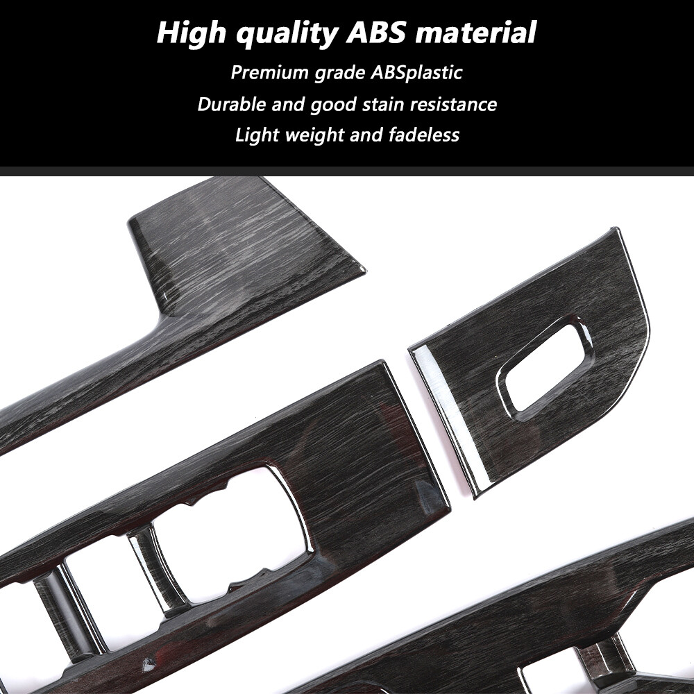 Car Window Lift Panel Switch Cover Trim For Ford F150 2021-2023 Black Wood Grain