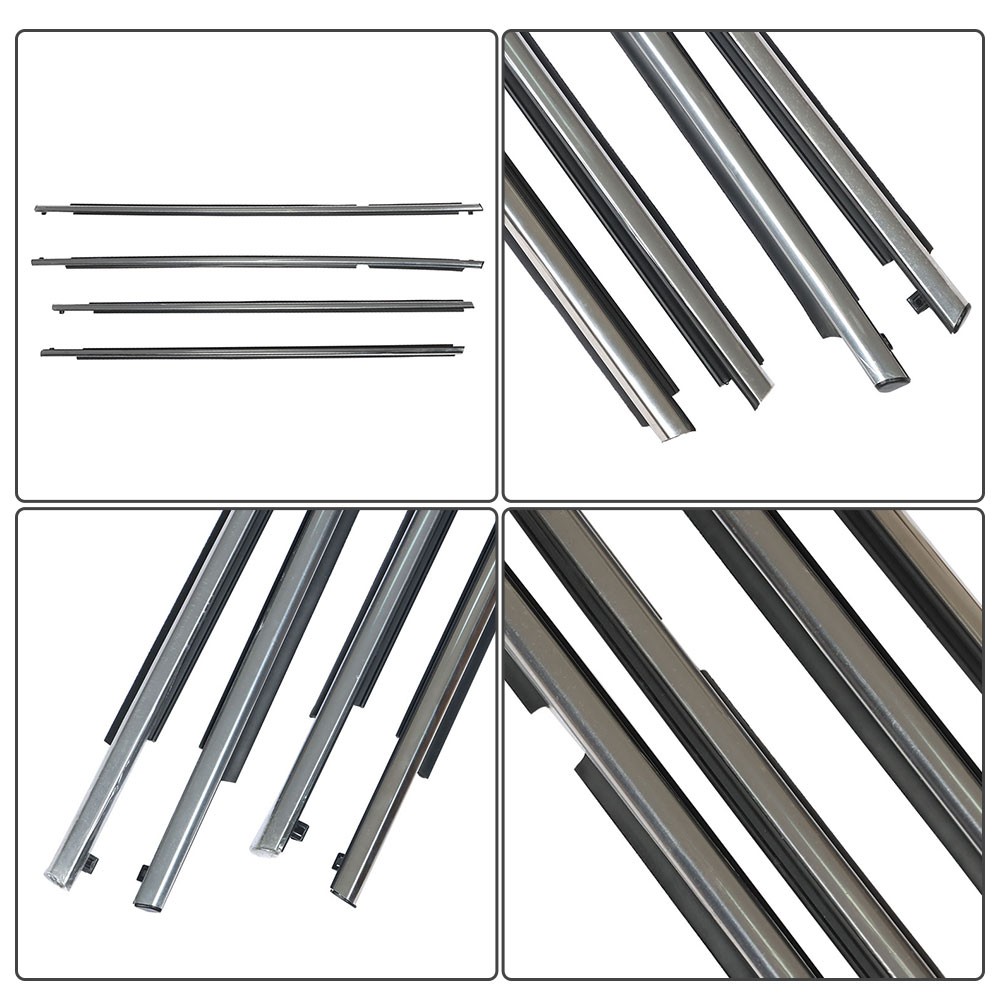 For Toyota RAV4 2013-2018 4X Chrome Window Weatherstrip Moulding Trim Seal Belt