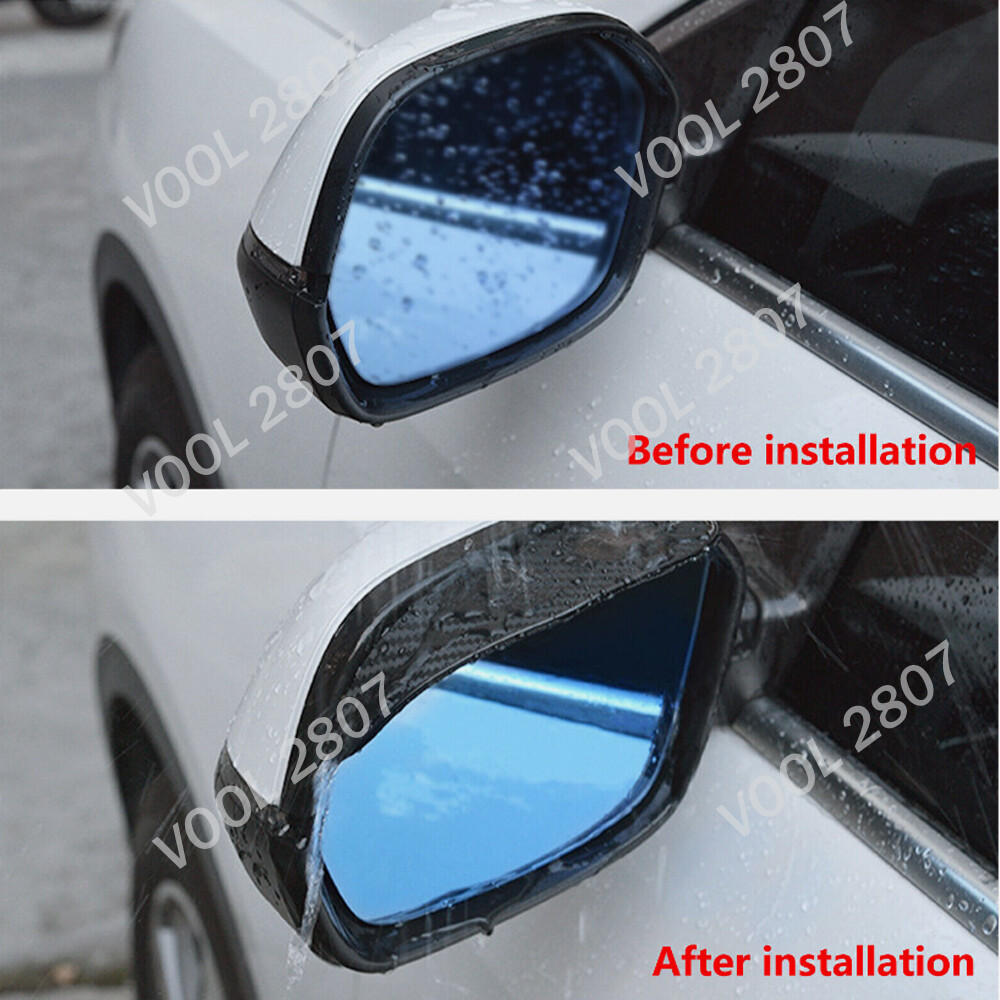 2PCS Carbon Fiber Car Rear View Side Mirror Rain Board Sun Visor Eyebrow Guard