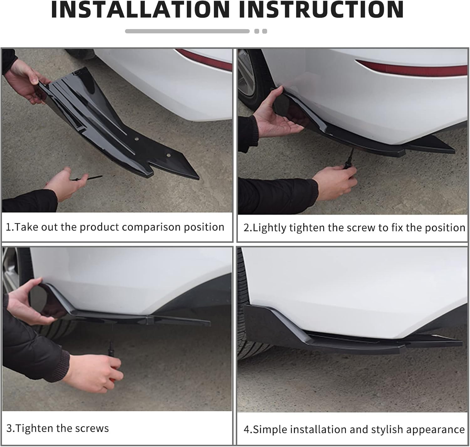 Gloss Black Rear Diffuser Bumper Splitter Lip For Cadillac CTS XTS ATS CT4 CT5