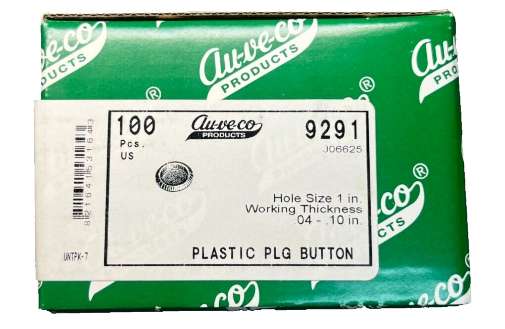 100 Plastic Plug Buttons Auveco 9291 Auto Car Truck Plug Cap Button Universal
