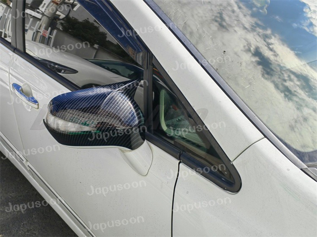 for Honda Civic 2016-2020 Peel Stick Carbon Fiber Mirror Trim With Signal Hole