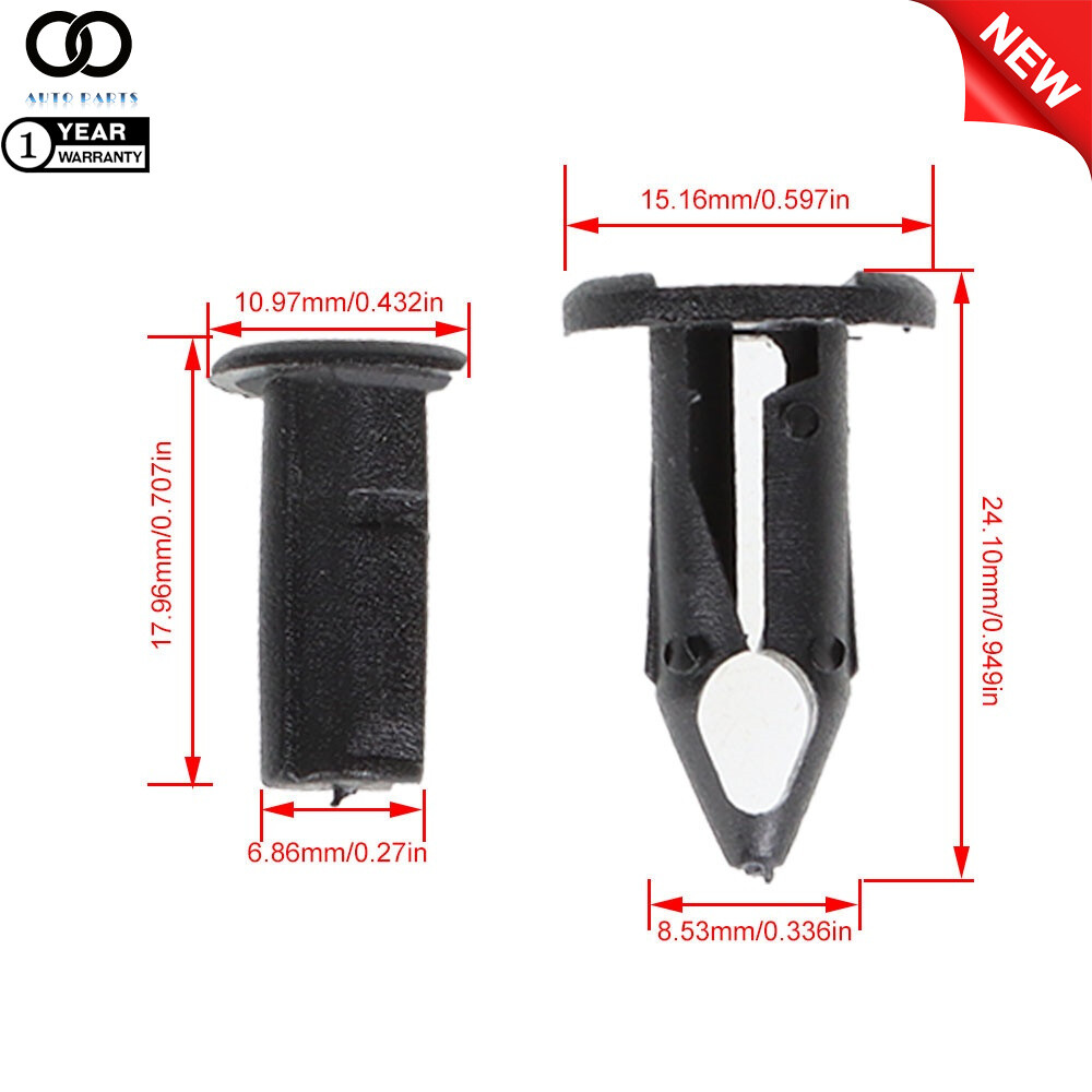Set Of 100 ATV Retainer Clips 8mm Push Pin Splash Guard Body Panel Fit For Honda