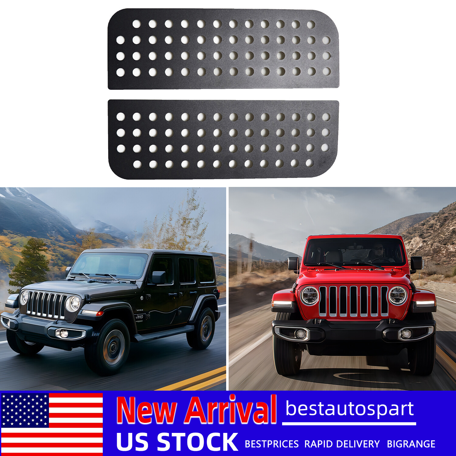 Rear Door Window Decal Aluminum Alloy Glass Panel Cover For 18+ Jeep Wrangler JL