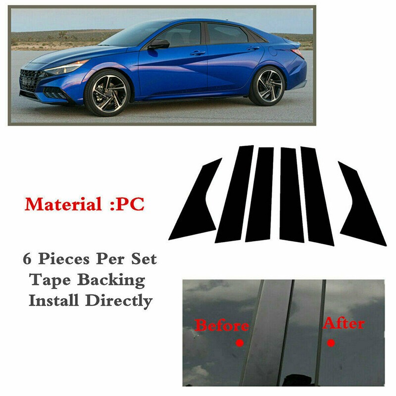 Pillar Posts Door Window Door Side Cover Trim Kit For Hyundai Elantra 2021-2025