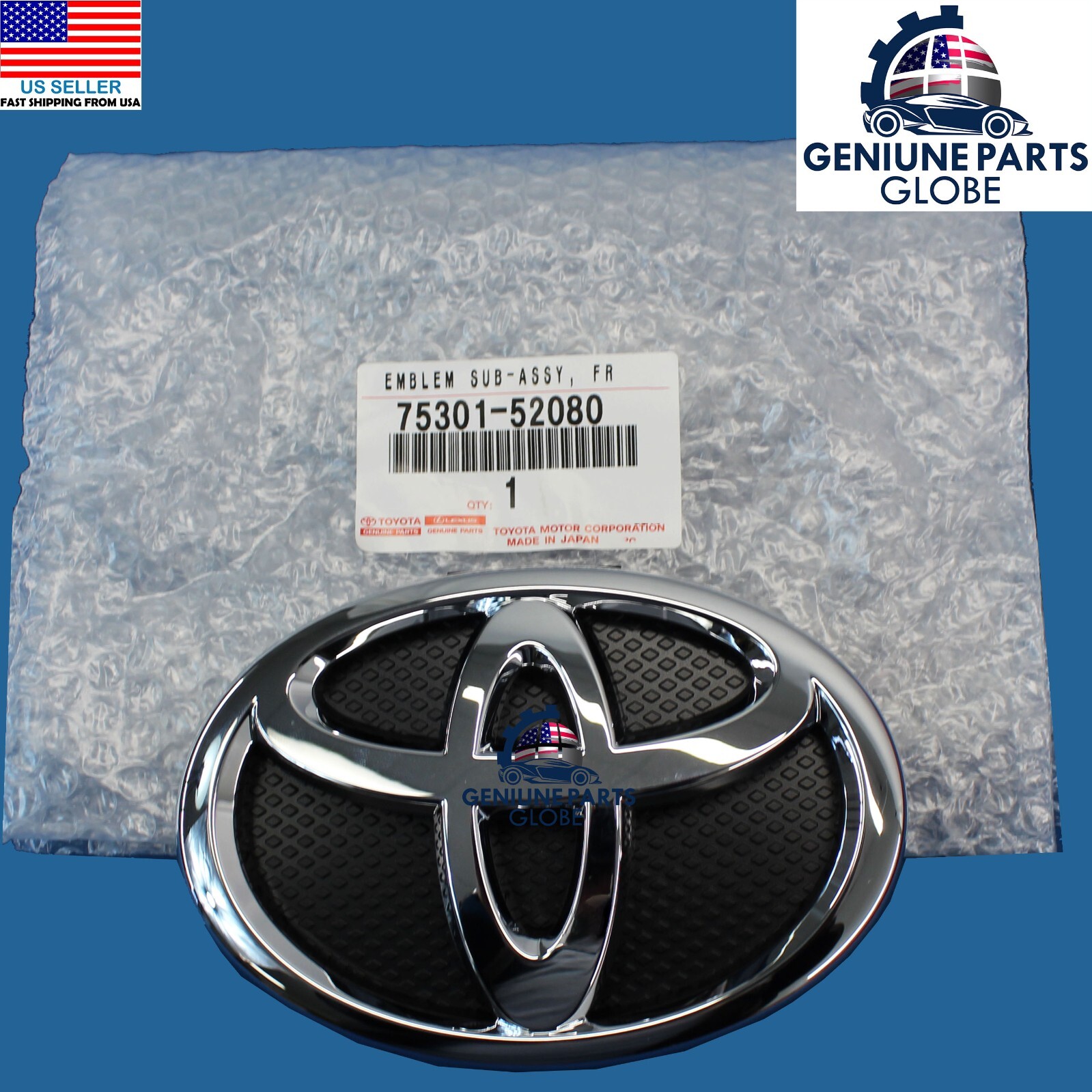 BRAND NEW TOYOTA OEM 07-14 YARIS SEDAN GENUINE FRONT GRILLE EMBLEM 75301-52080