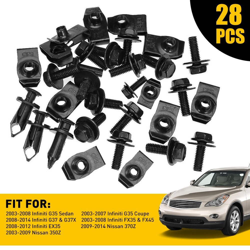 56pcs/Set Car Engine Splash Shield Body Bolts Screw Nut Fender Bumper Clip Rive