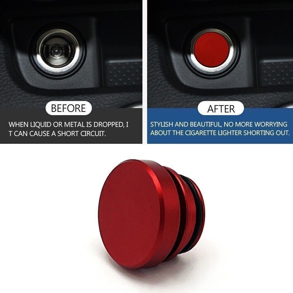 Cars Durable Aluminum Cigarette Lighter Cover Cap Metal Waterproof Dustproof Kit