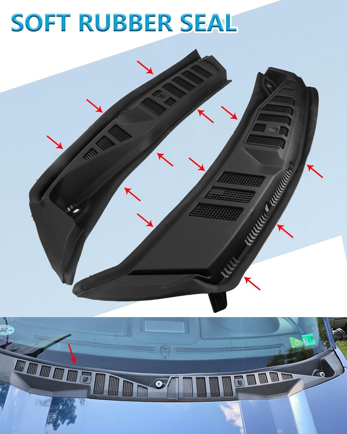 Cowl Top Panel Left & Right Side FL3Z-15022A68-D For Ford F-150 2015-2020