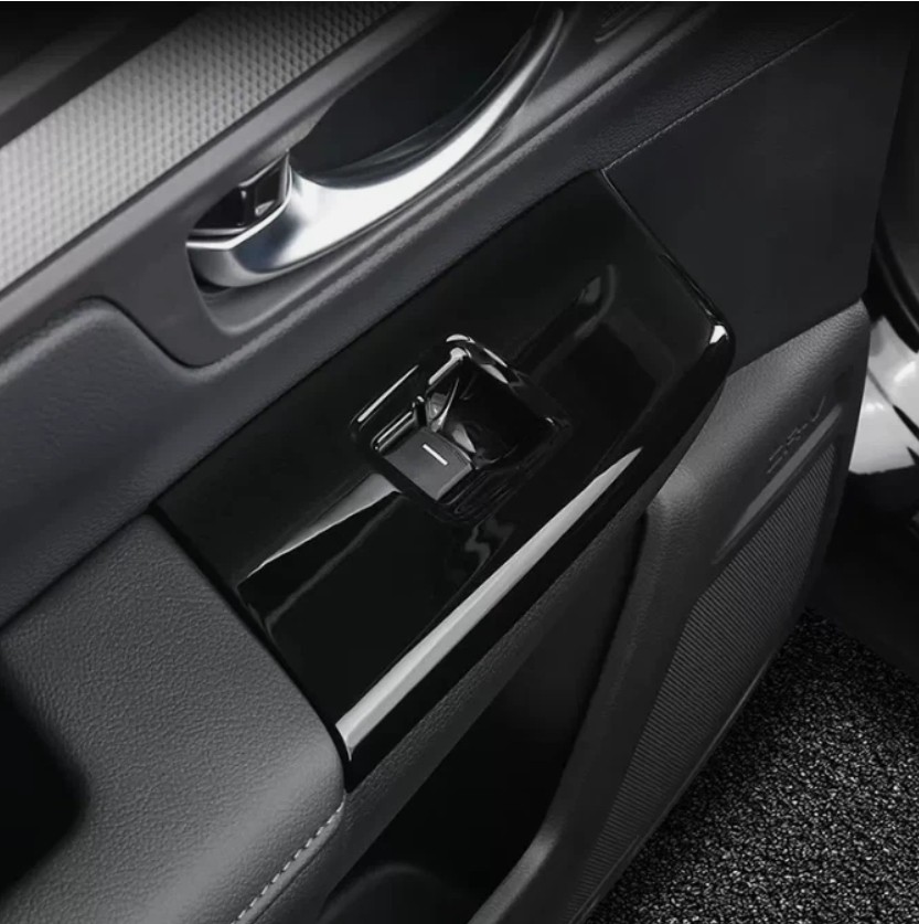 Bright black Car Window Switch Panel Cover Trim For Honda CRV CR-V 2023-2025