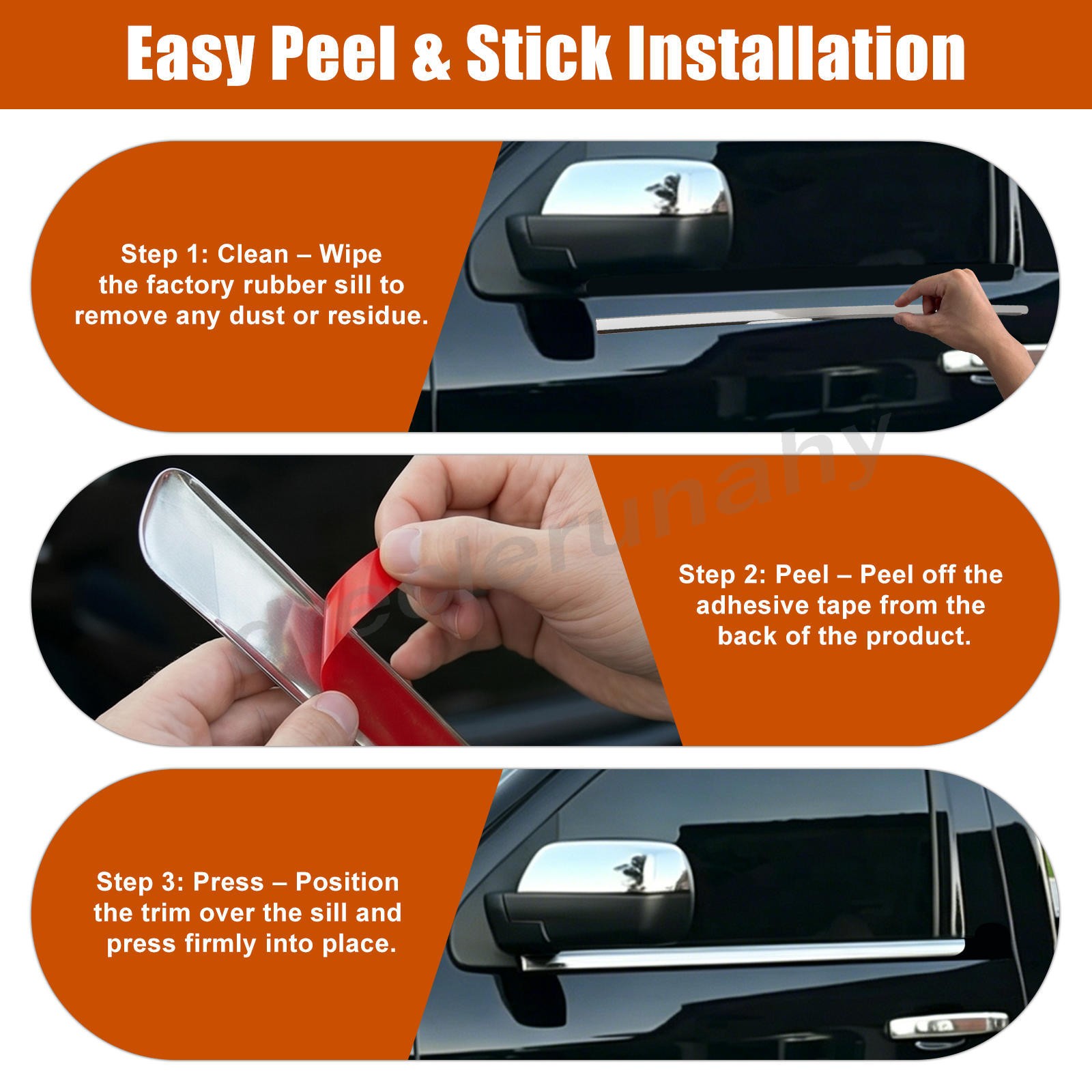 For 2014-2018 Chevy/GMC Silverado/Sierra Regular Cab 2X Window Sill Trim Molding