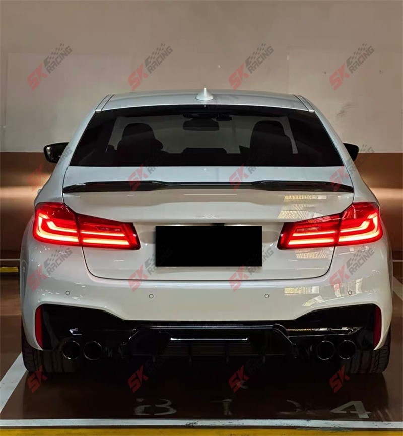 Glossy Black/Carbon Fiber Fits BMW 5 Series M5 520i 530i 540i Rear Spoiler Wing