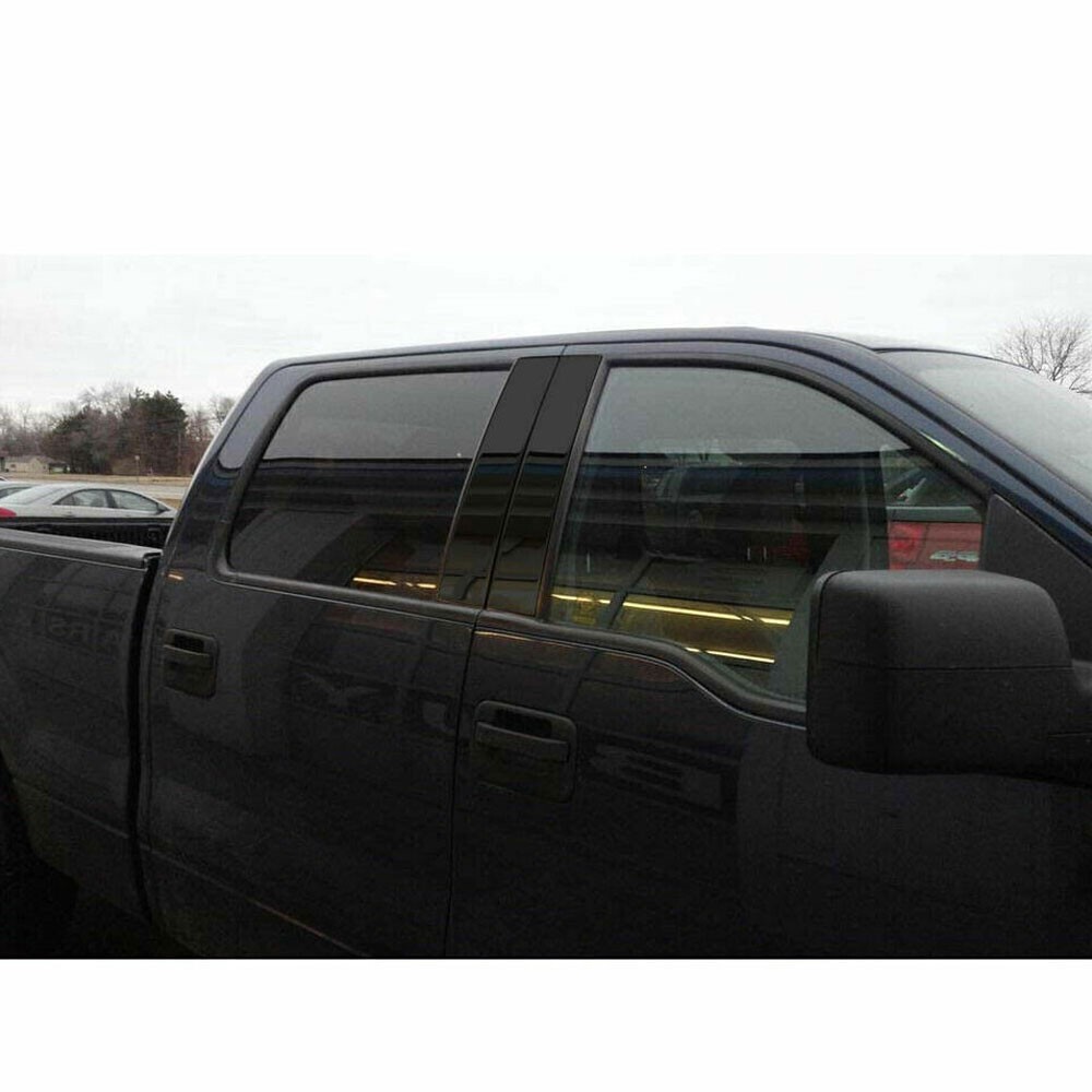 4pcs Door Trim B Pillar Posts Gloss Black Cover Trim Kit For Ford F150 2015-2021