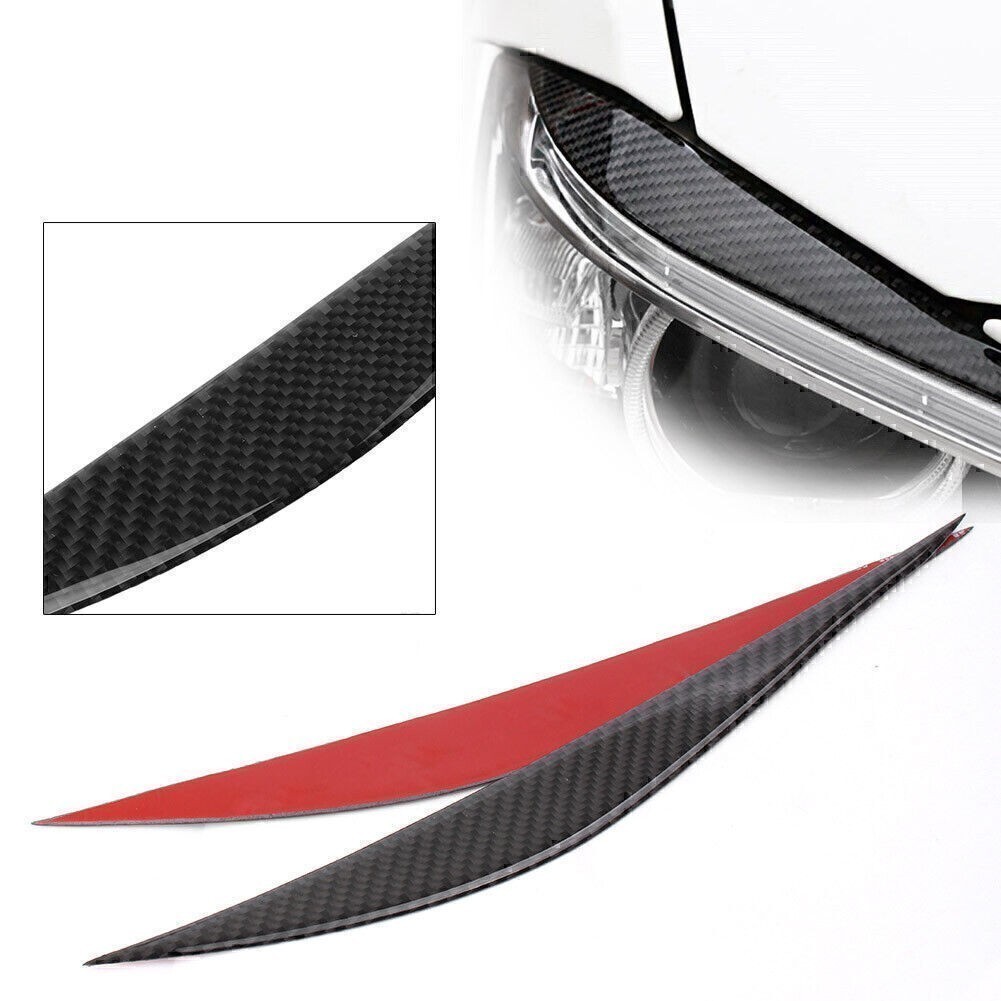 Real Carbon Fiber Headlight Eyebrow Cover Trim For BMW F30 3 Series 2013-2017 14