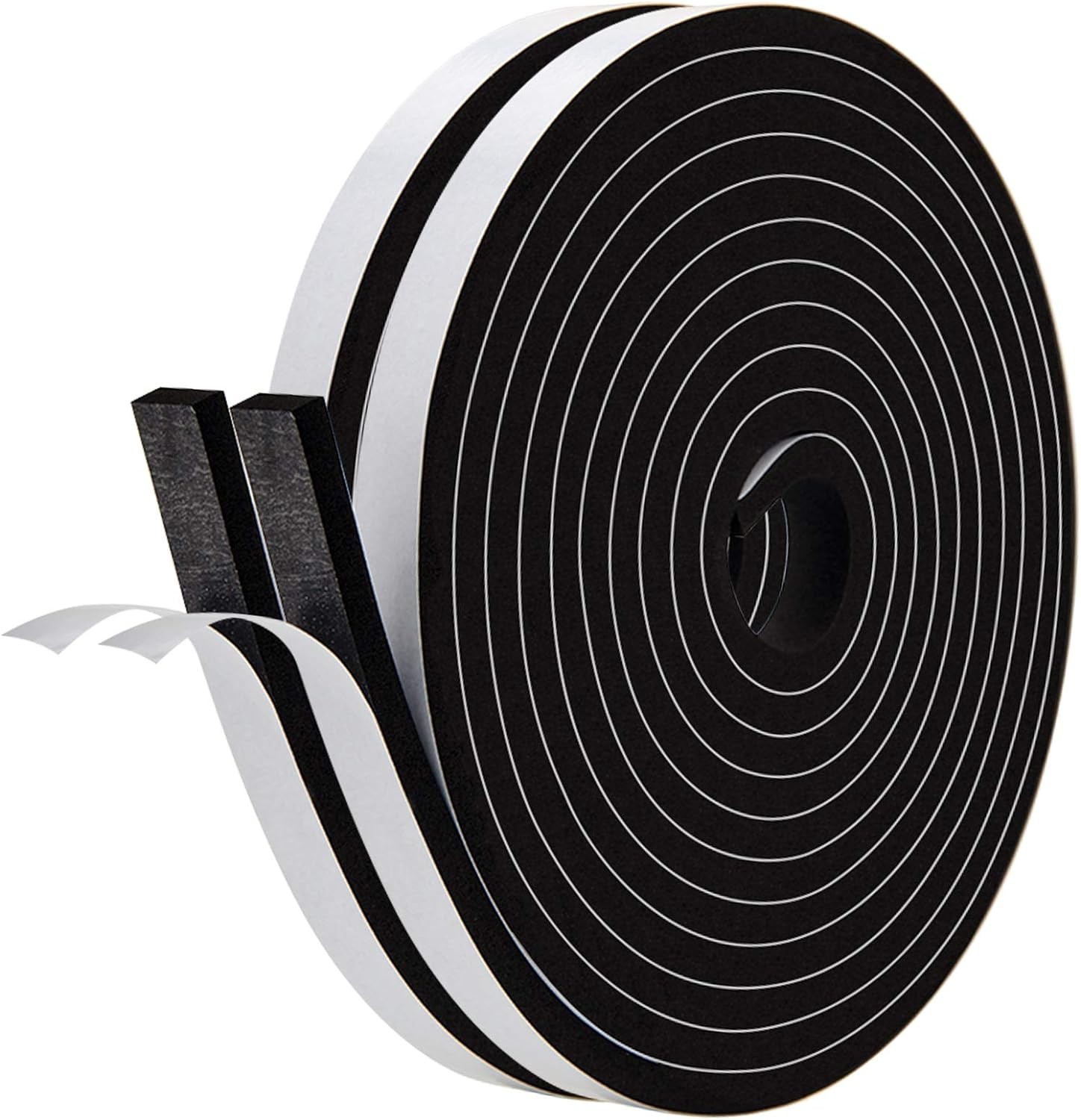 Neoprene Weather Strip with Adhesive, 1/2 Inch x 1/2in * 1/4in * 26FT, Black