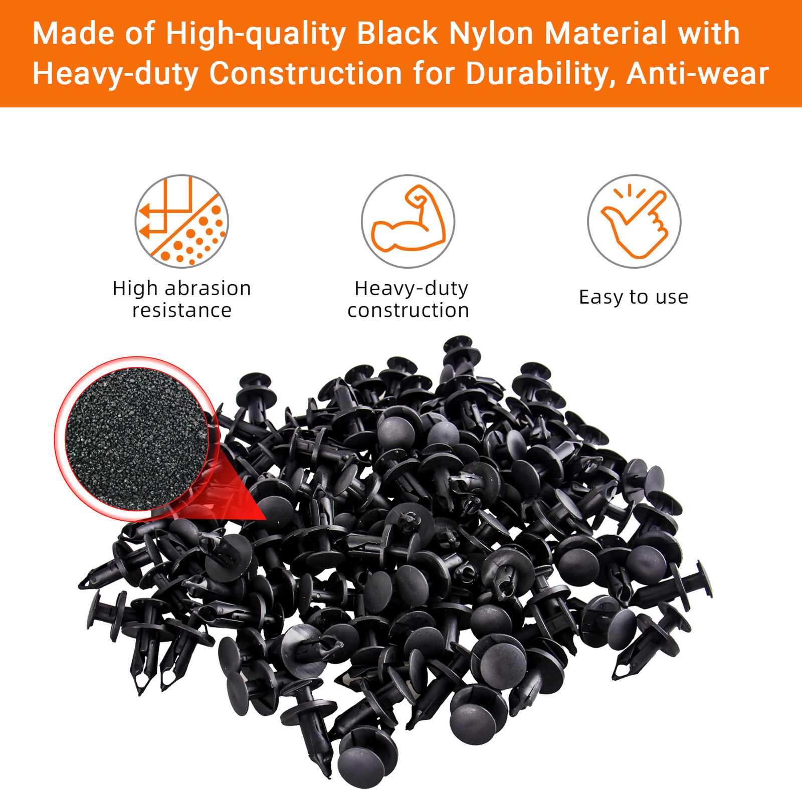 120pcs 8mm Bumper Clip Rivet Buckle Auto Car Plastic Rivets Fastener Fender Push