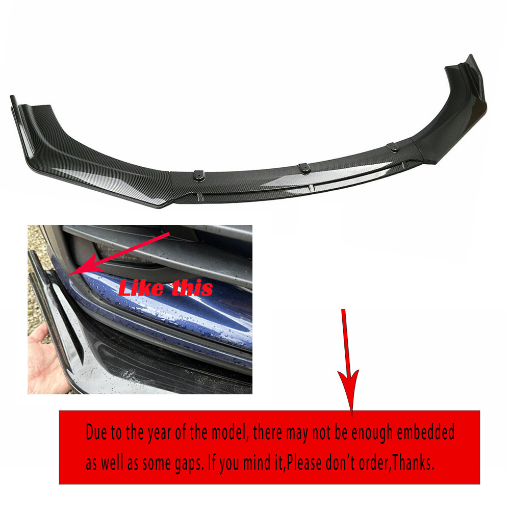 For Acura ILX 2019-2022 Carbon Fiber Look Front Bumper Lip Splitter Spoiler BE