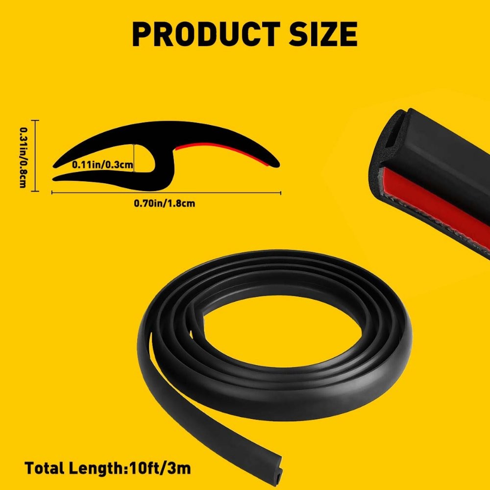Windshield Rubber Molding Seal Trim Universal and Windows 10FT Windscreen A7