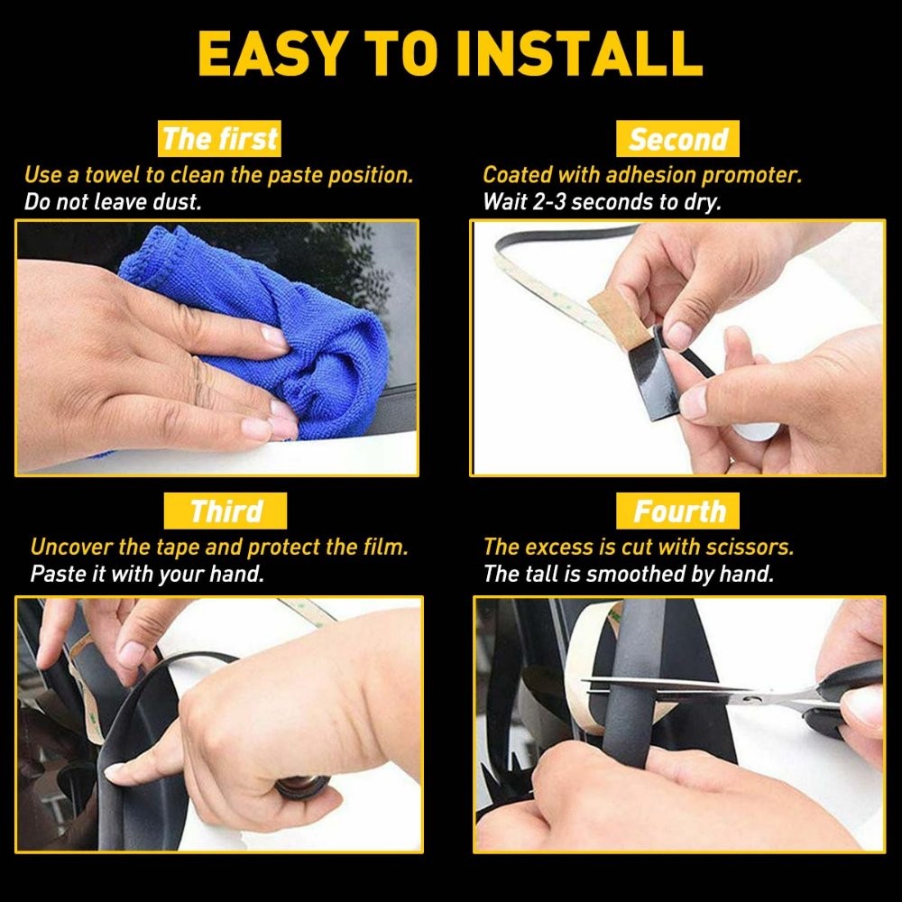 Rubber Seal Strip Car Door Window Trim Edge Molding Protector Guard Weather 4M