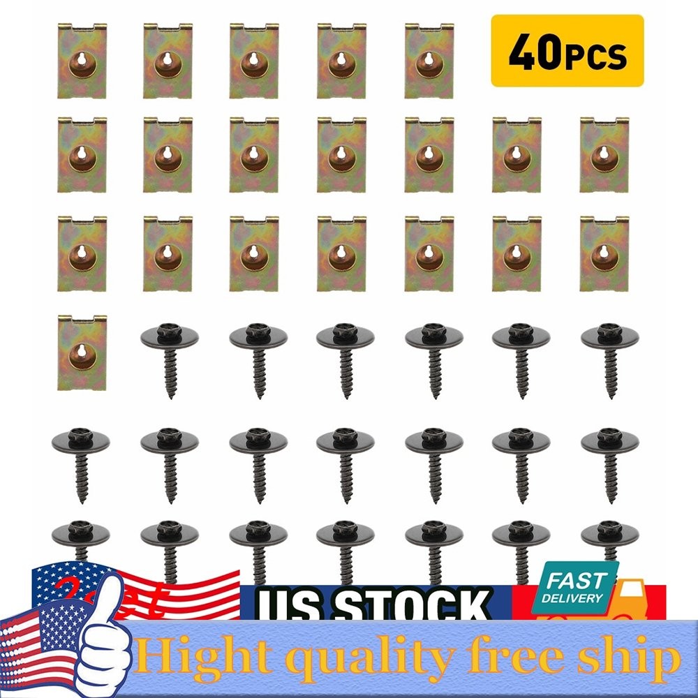 40 Set For BMW 1/3/5/6/7/X/Z Series Engine Undertray Guard Nuts Screw Bolt Clips