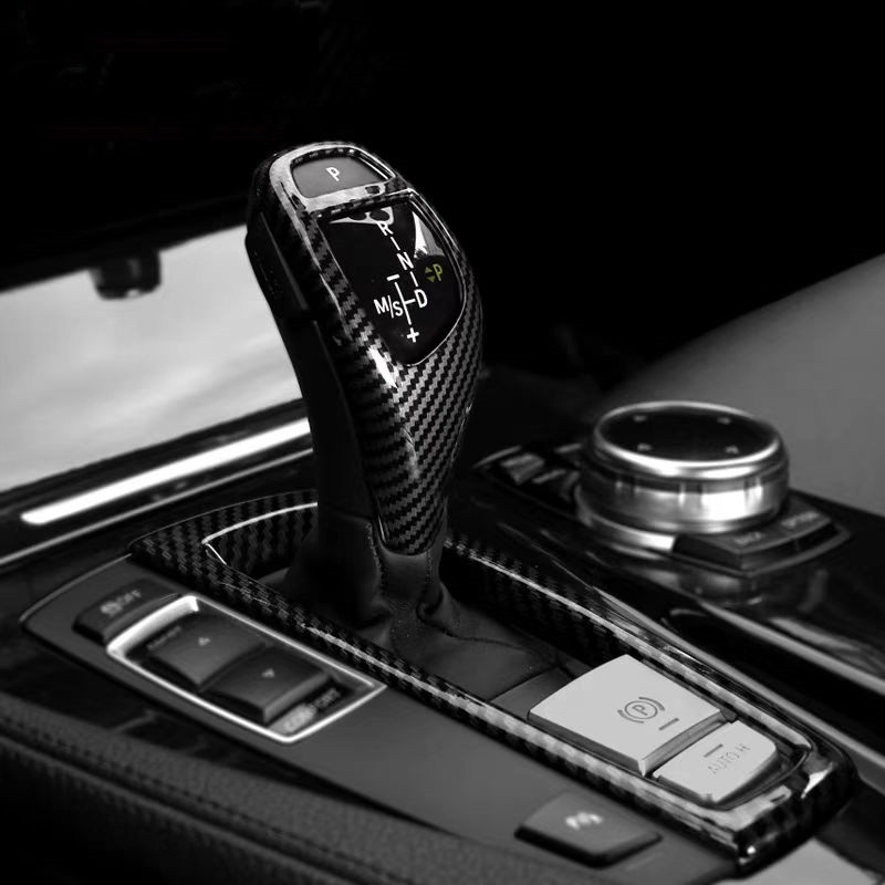 Carbon Fiber Style Shift Cover Accessories For BMW X3 X4 X5 X6 F30 F10 F20 F34