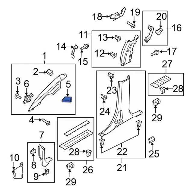 Genuine Ford Body A-Pillar Trim Panel Cap FL3Z-1531458-AC