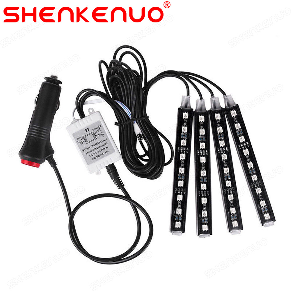 4pcs RGB 7 Colors Motorcycle ATV 36 LED Neon Under Glow Accent Light Strip Kit