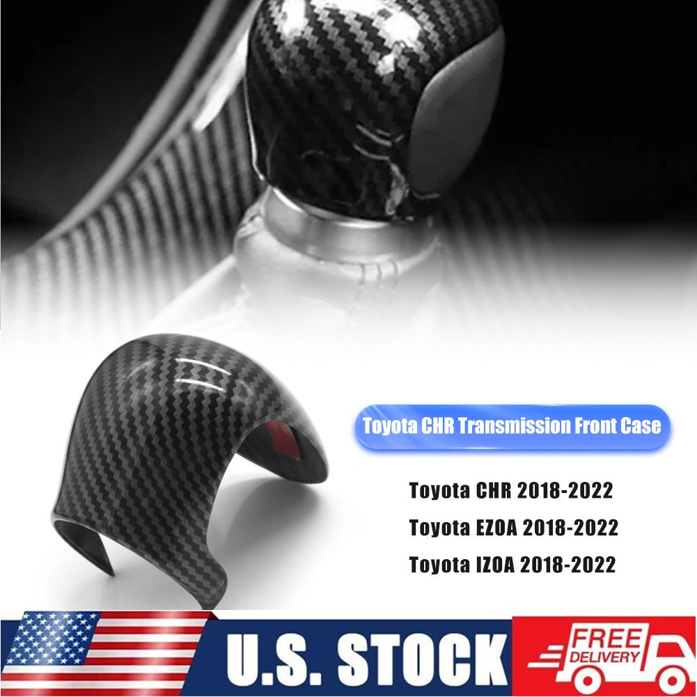 Gear Shift Knob Head Cover Trim Carbon Fiber ABS For Toyota C-HR 2018-2022