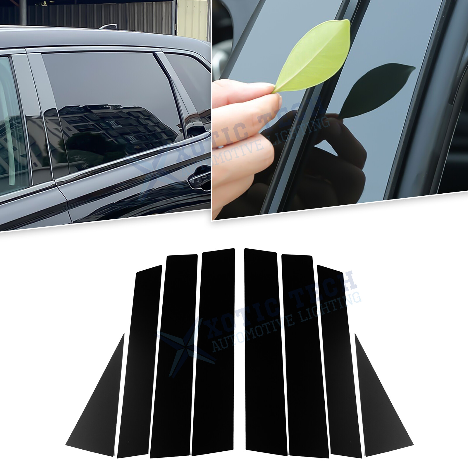 8Pcs Door Window Pillar Post Protector Cover Trim For Honda CRV 2023-up Black