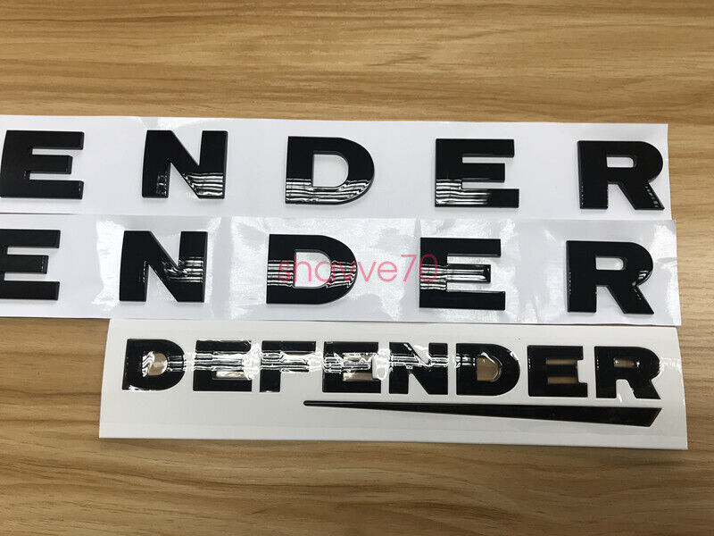 3PCS SET DEFENDER COUNTY 90 110 Gloss Black HOOD BADGE LETTERS FIT LAND ROVER