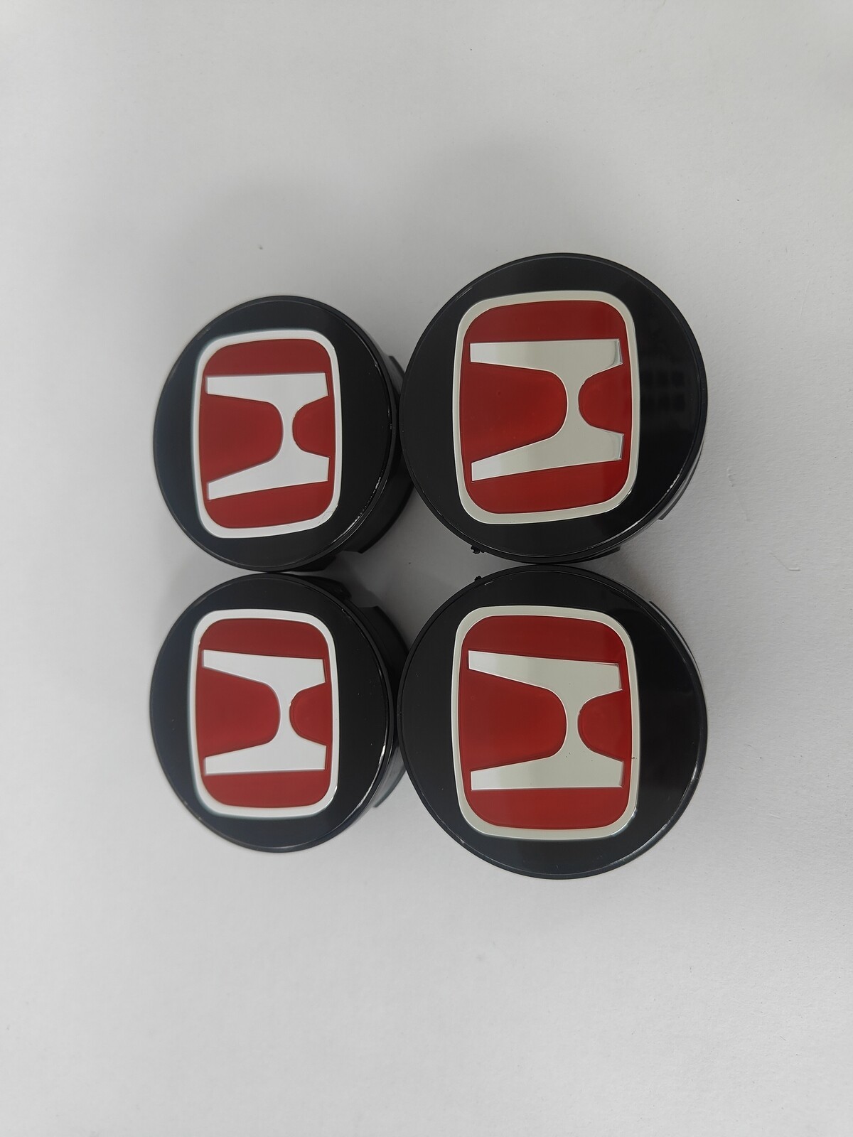 US6 for 58mm HONDA CIVIC FIT Set of 4 JDM Red H Wheel Center Caps Hubs Cover Cap
