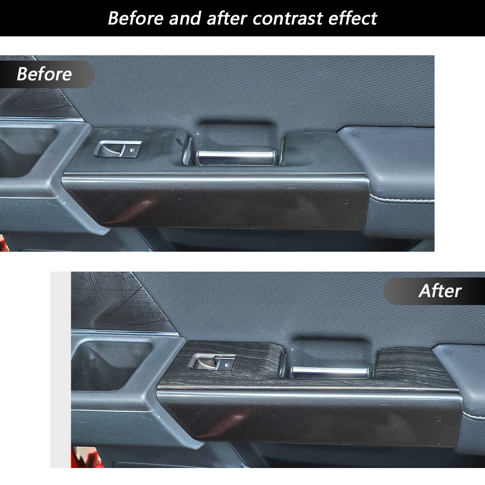 Car Window Lift Panel Switch Cover Trim For Ford F150 2021-2023 Black Wood Grain