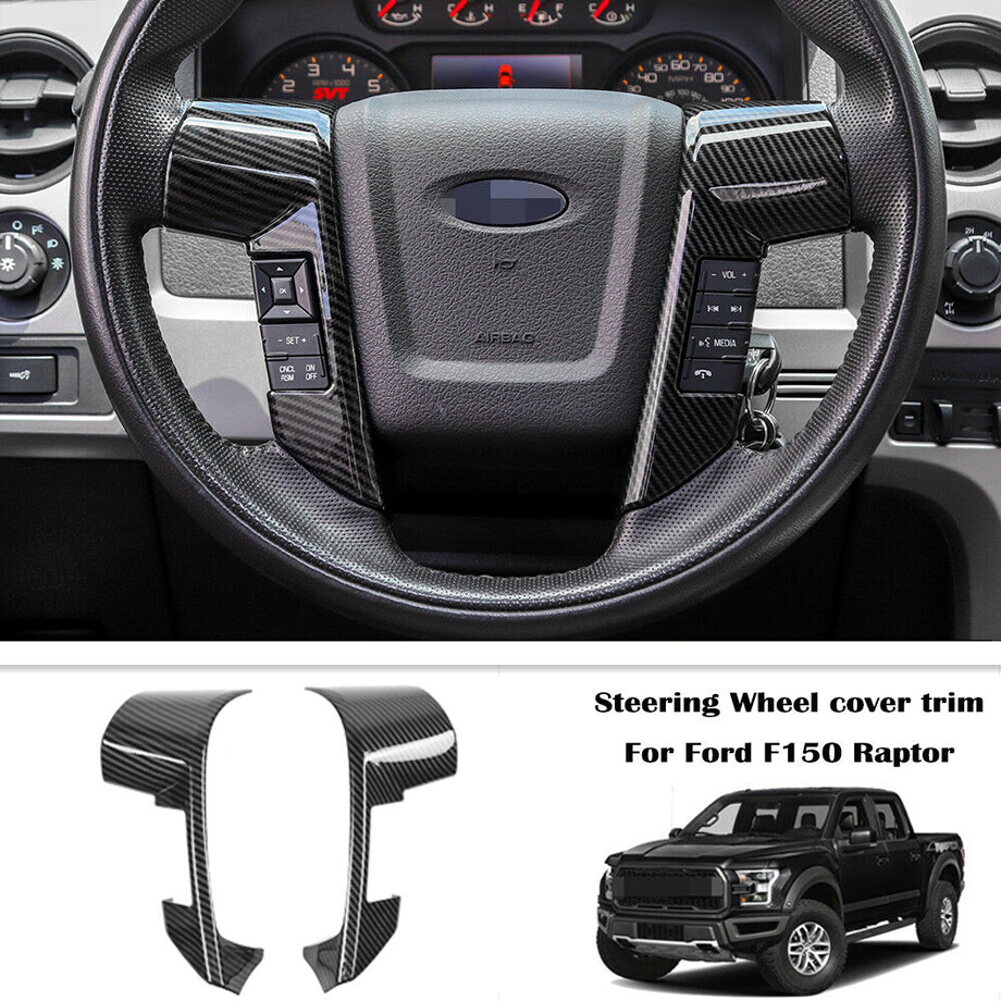Carbon Fiber Steering Wheel Bezel Decorative Frame Trim for Ford F150 2009-2014