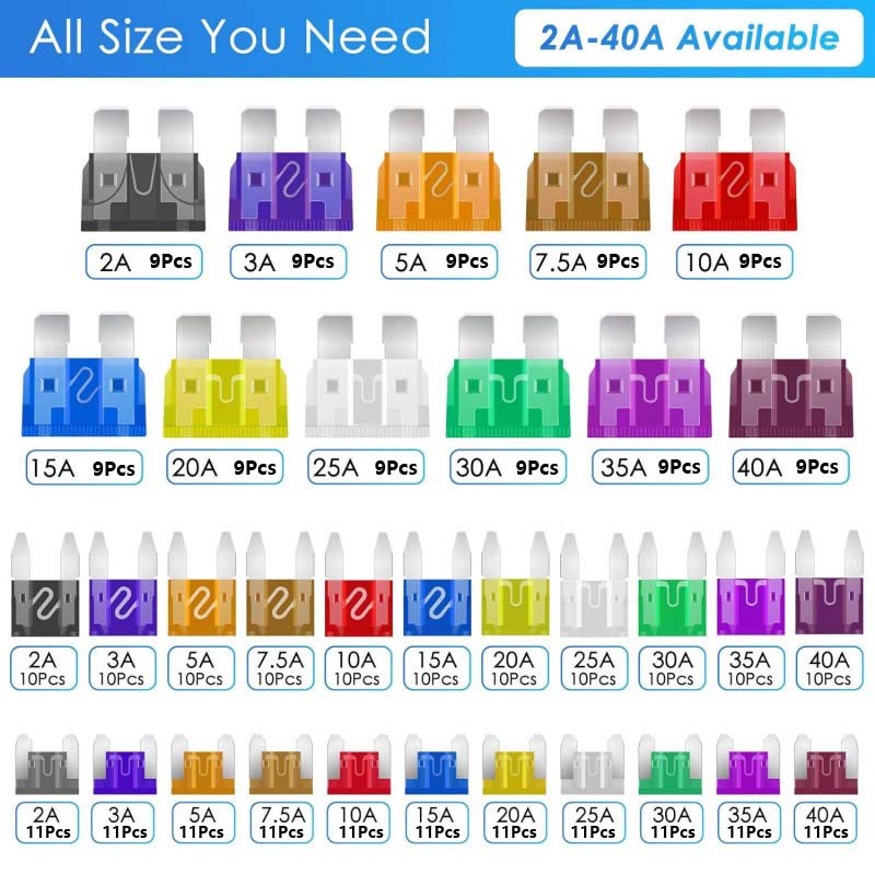 330Pcs Universal Car Blade Fuses Assortment Kit Standard Mini & Low Profile Fuse