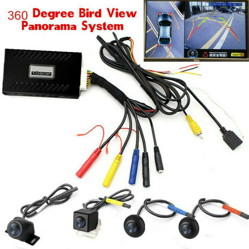 Car 360° Surround Bird View Panoramic System Recording Parking Rear View 4Camera