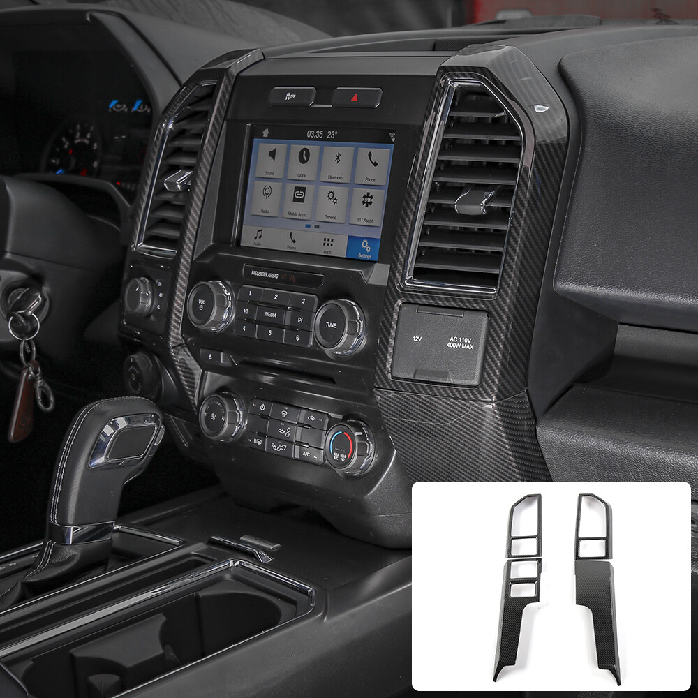 Inner Central Control Panel Frame Cover Trim Carbon Fiber For F150 2015-20 Ford