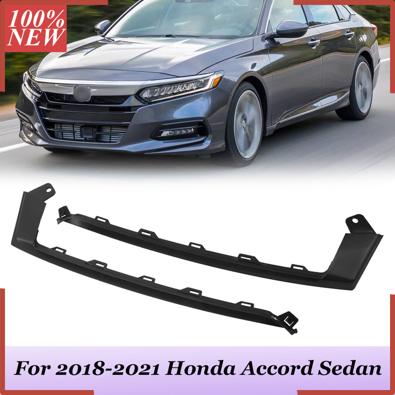 Pair For 2018-2021 Honda Accord Sedan Front Lower Bumper Black Molding Trim